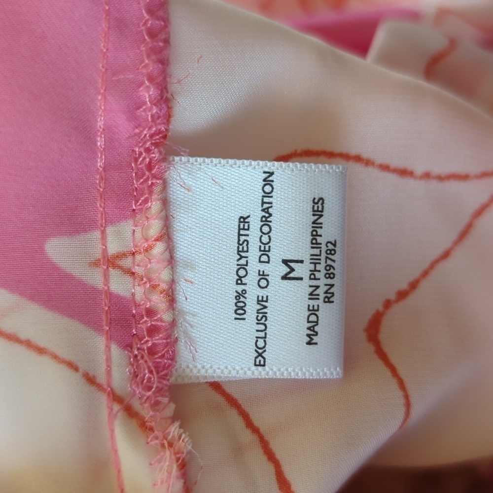 NATORI Nara Women’s Floral Belted Kimono Robe Pink White Peony Size M - Picture 6 of 15